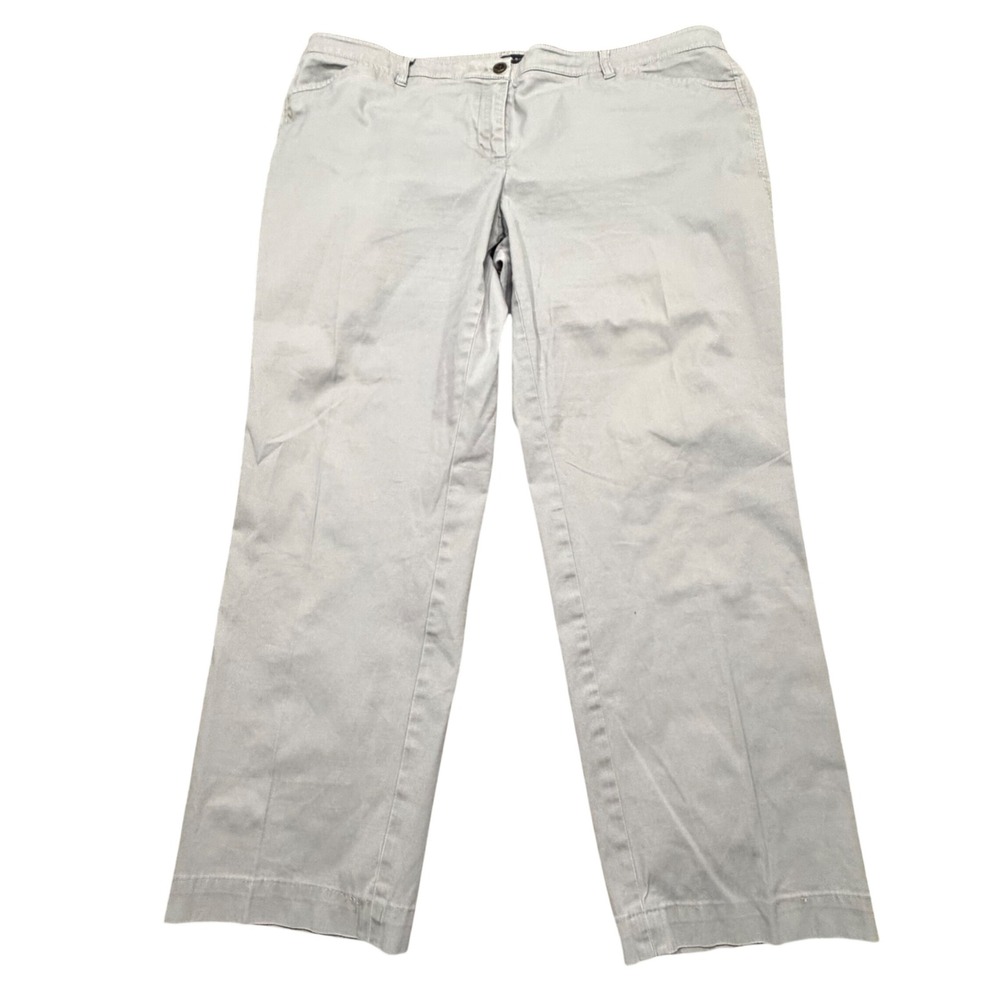 Talbots The Perfect Chino Gray Straight Leg Pants Mens 18W Casual Business